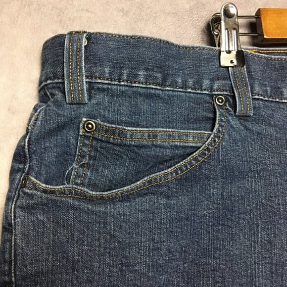 Duluth Trading Men Flex Weekender Blue Jeans size 46 to 48x34 Relaxed Fit - Picture 12 of 15